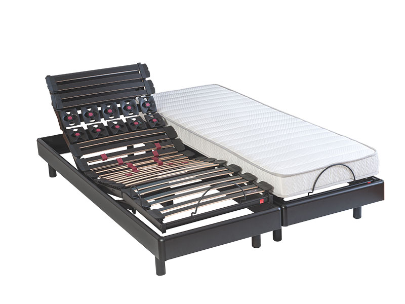Lit electrique Epeda Cosmo relax + matelas Cosmo Ressorts 2x80x200
