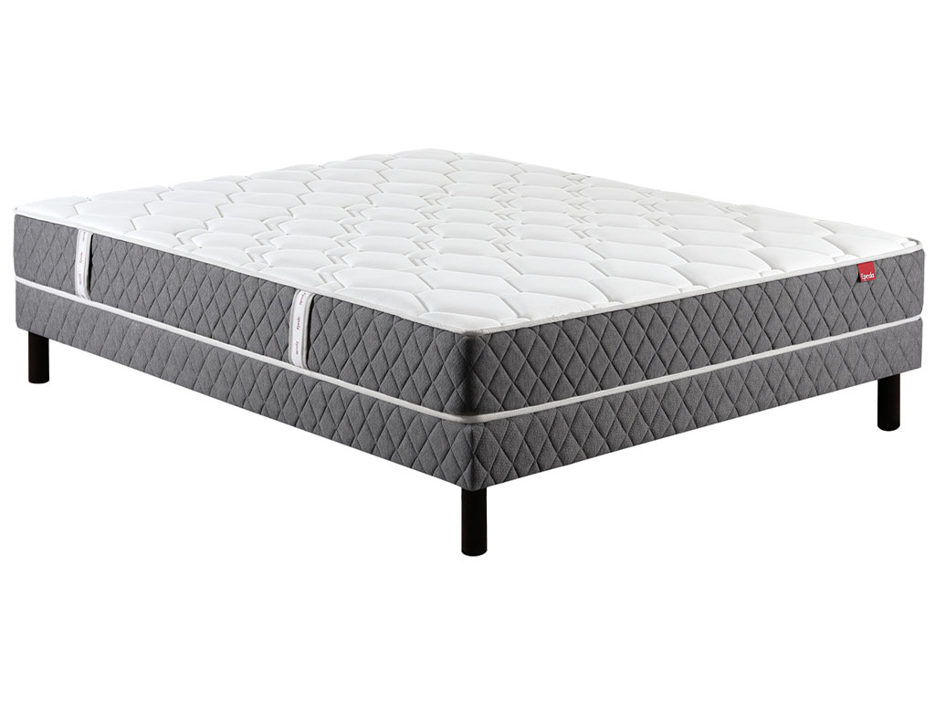 Ensemble Epeda matelas Mode + sommier Dominance + pieds 140x190