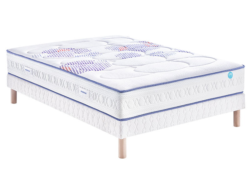 Ensemble Merinos matelas Chilly Wave + sommier + pieds 140x190