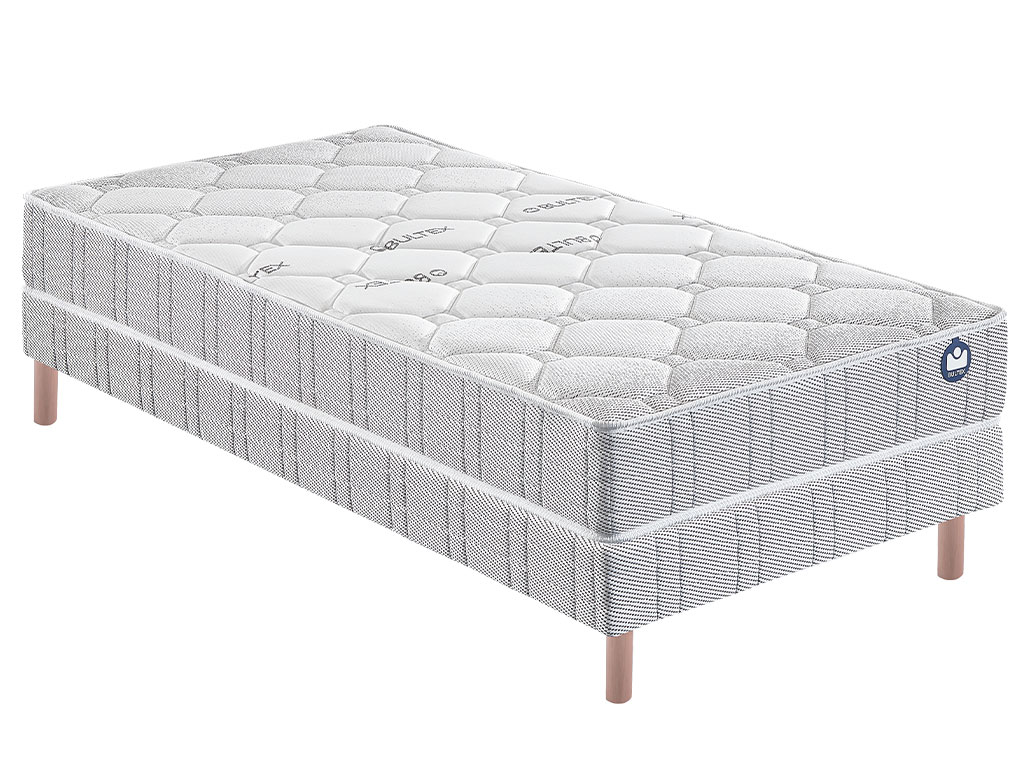 Ensemble Bultex matelas Silvery + sommier + pieds