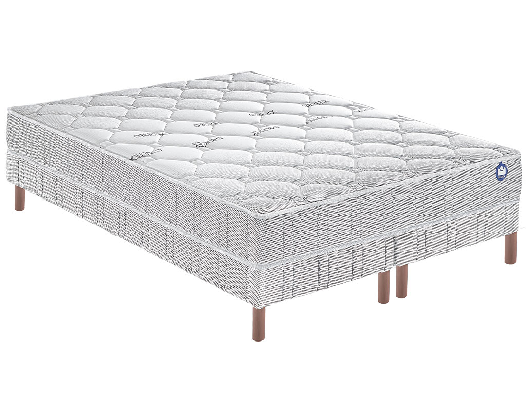 Ensemble Bultex matelas Silvery + sommier + pieds