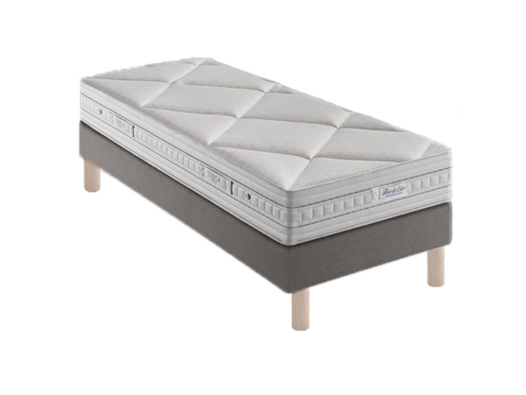 Ensemble treca matelas fleur de coton + sommier h17 + pieds 80x190