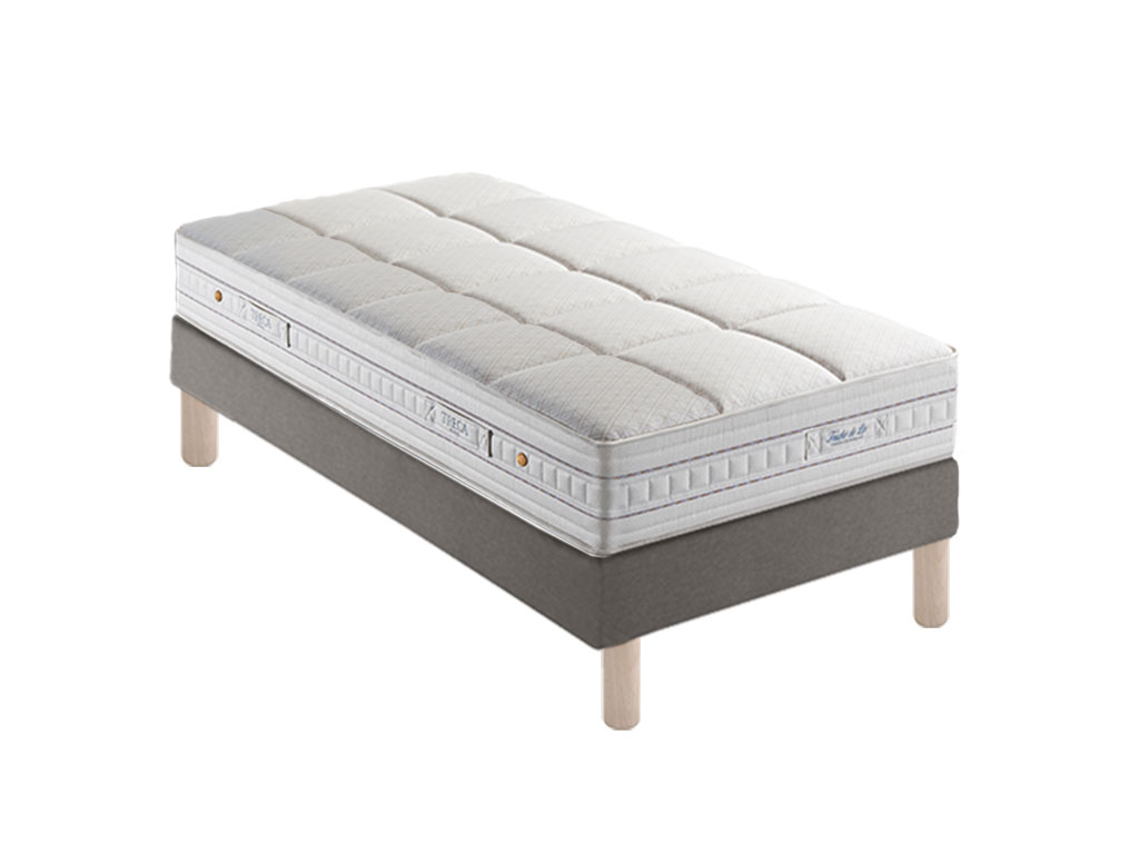 Ensemble Treca matelas Touche de Lin + sommier H17 + pieds