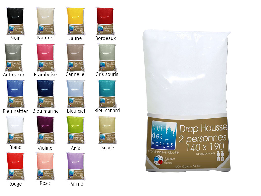 Drap housse 100% coton grand teint cotoval bonnet 27 cm