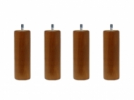 4 pieds de lit cylindriques 15 cm Merisier hêtre massif