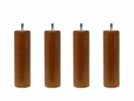 4 pieds de lit cylindriques 20 cm Merisier hêtre massif