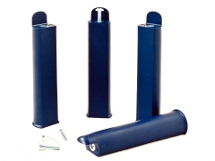4 pieds de lit coloris bleu PVC 28cm