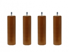 4 pieds de lit cylindriques 20 cm Merisier hêtre massif