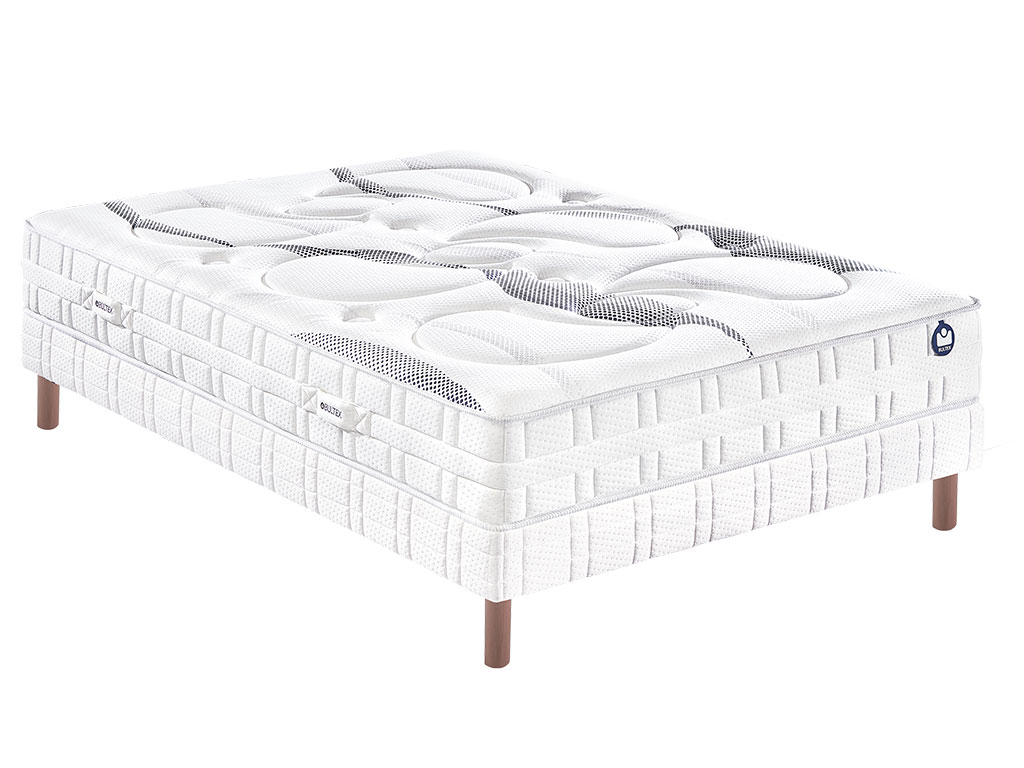 Ensemble Bultex matelas Pureness + sommier + pieds 140x190