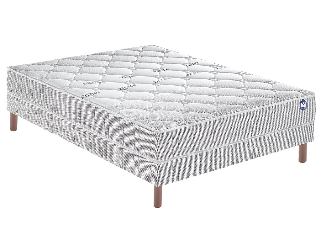 Ensemble Bultex matelas Silvery + sommier + pieds 140x190