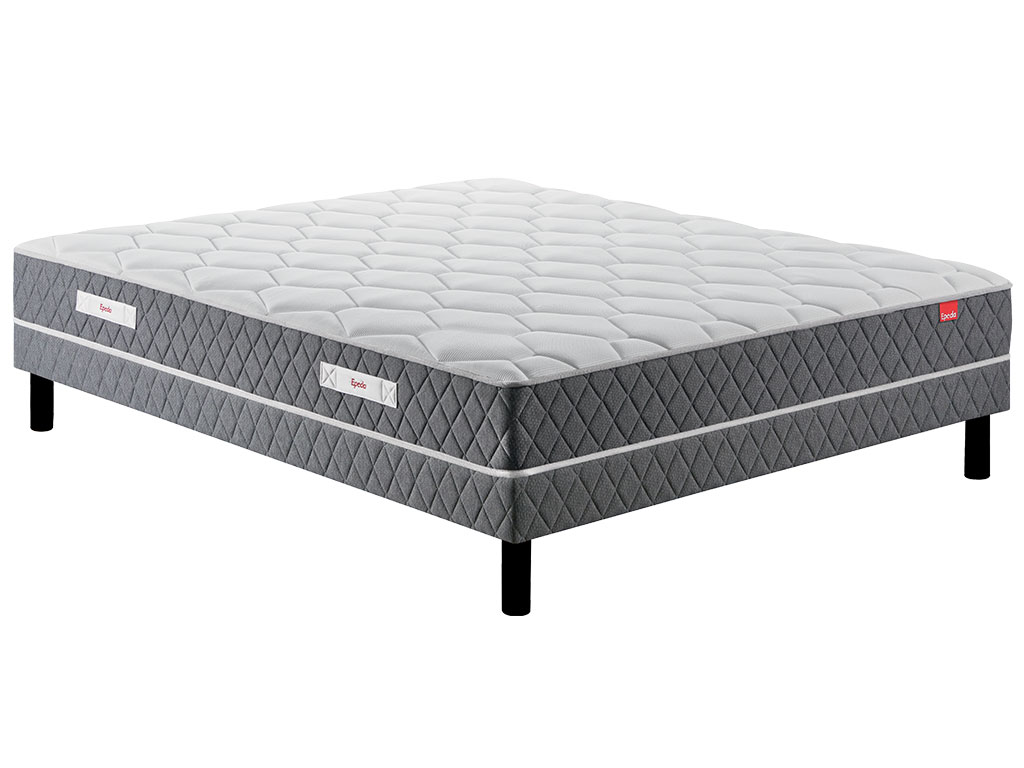 Ensemble Epeda matelas Splendeur + sommier Dominance + pieds 140x190