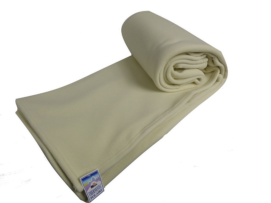 Couverture polaire thermotec ourson 450 gr ecru 180x220