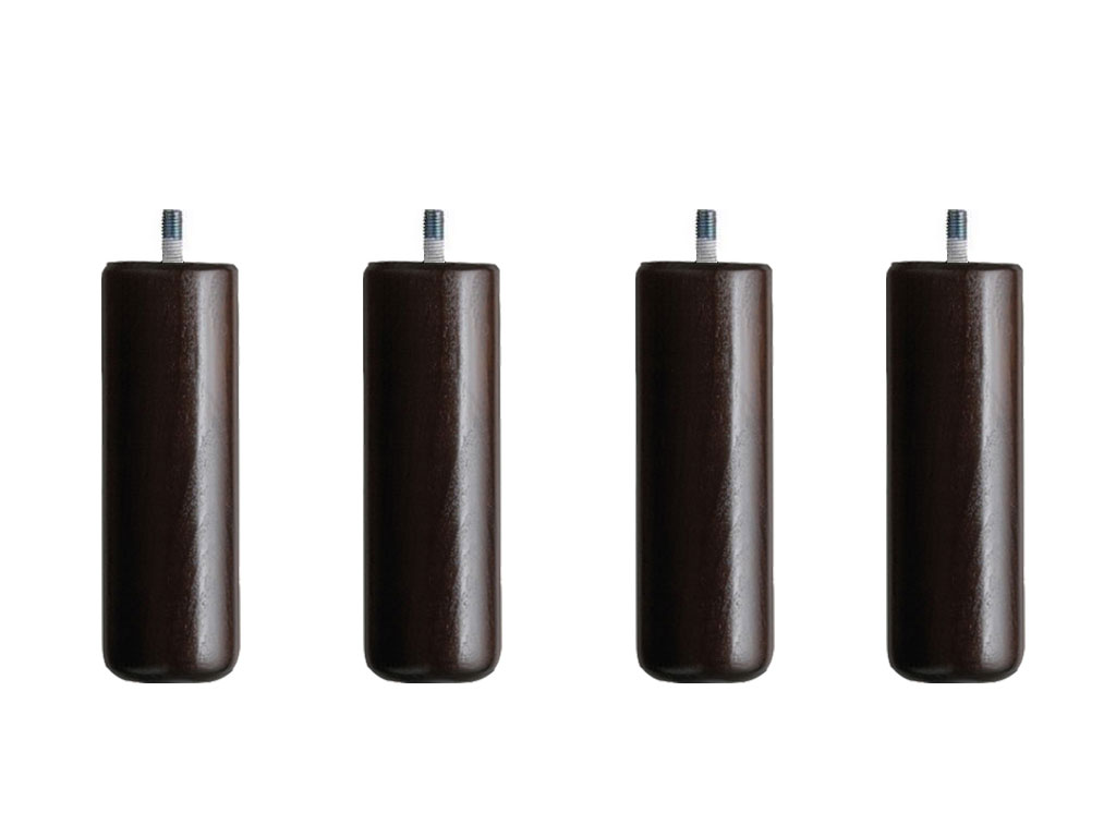 4 pieds de lit cylindriques 15 cm wenge hetre massif