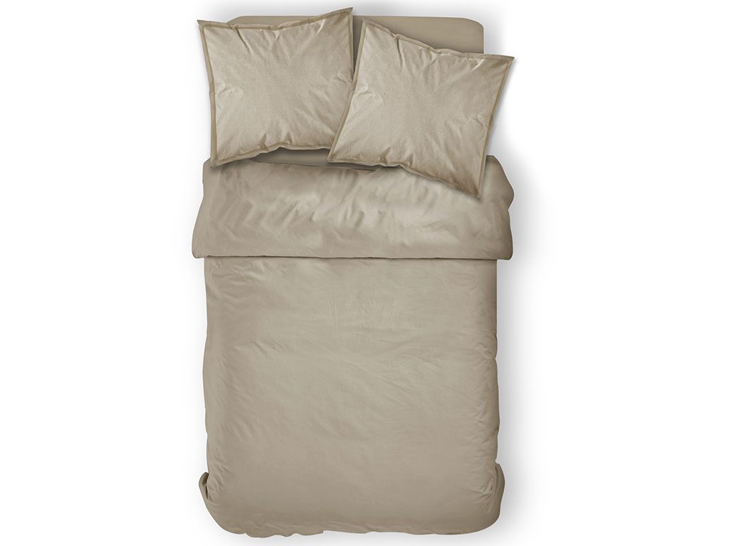 Housse de couette 100 coton 57 fils coloris mastic 220x240