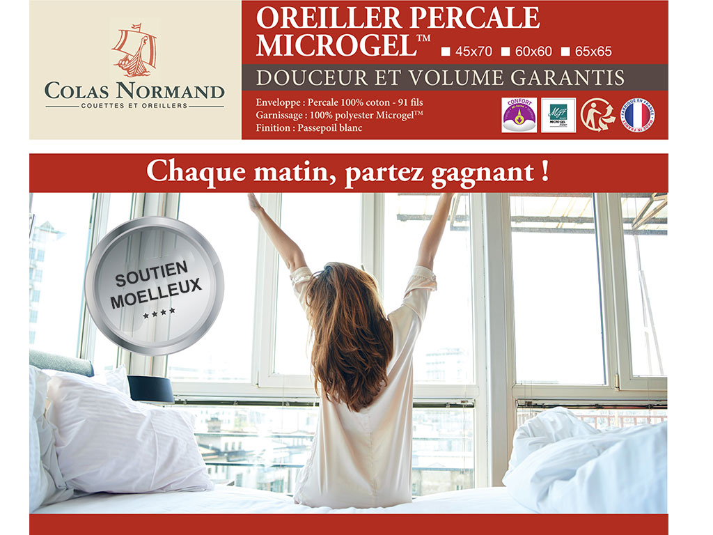Oreiller Colas Normand Microgel moelleux