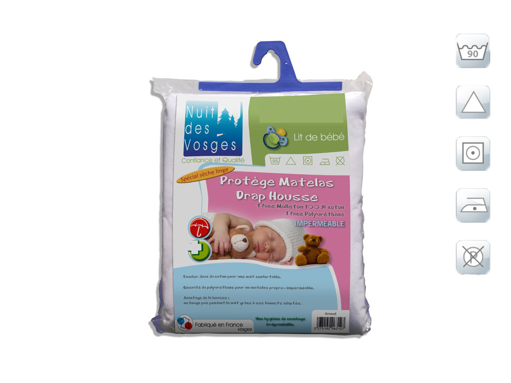 Protege matelas bebe impermeable arnaud micro respirant 60x120