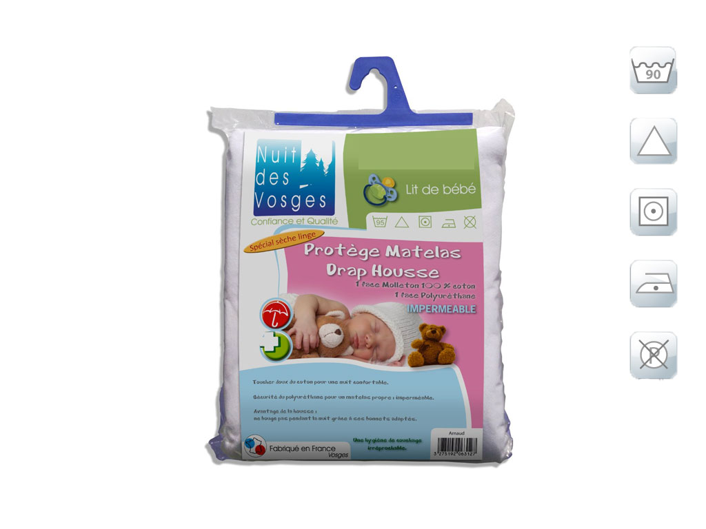 Protège matelas bébé imperméable Arnaud micro-respirant 60x120