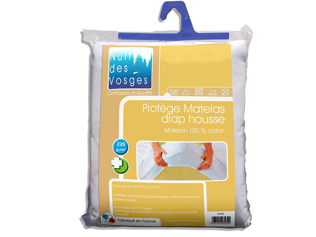 Protège matelas chausson pour lit electrique absorbant coton Aubin 160x200