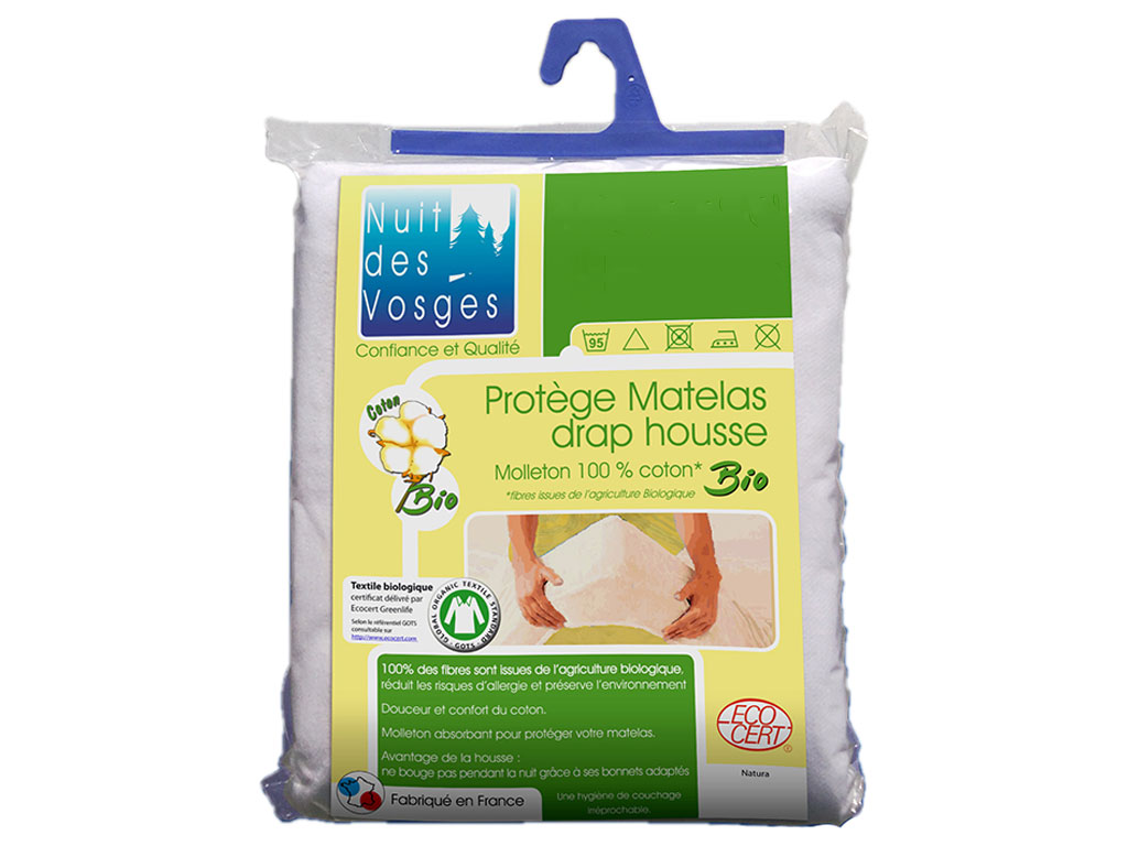 Protege matelas absorbant coton bio natura 140x190