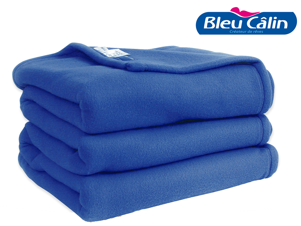 Couverture polaire bleu calin 350 gr bleu roy 240x260